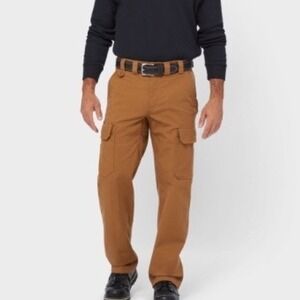 Duluth Trading Co Fire Hose Relaxed Cargo Pants Brown 48x32 New With Tags